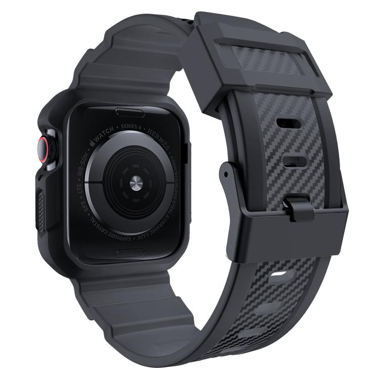 For Apple Watch 46mm / 45mm / 44mm / 42mm VIETAO Carbon Fiber Silicone Strap(Dark Gray) - free shipping - PMc TechLife - Order now!