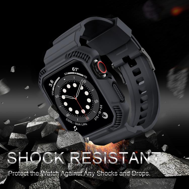 For Apple Watch 46mm / 45mm / 44mm / 42mm VIETAO Carbon Fiber Silicone Strap(Dark Gray) - free shipping - PMc TechLife - Order now!
