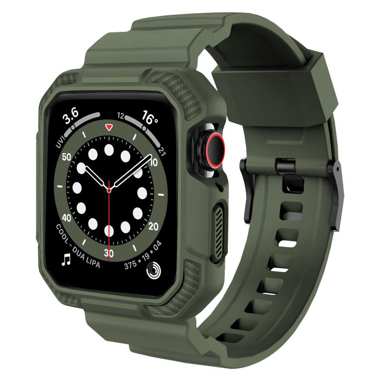 For Apple Watch 42mm / 41mm / 40mm / 38mm VIETAO Carbon Fiber Silicone Strap(Grass Green) - free shipping - PMc TechLife - Order now!