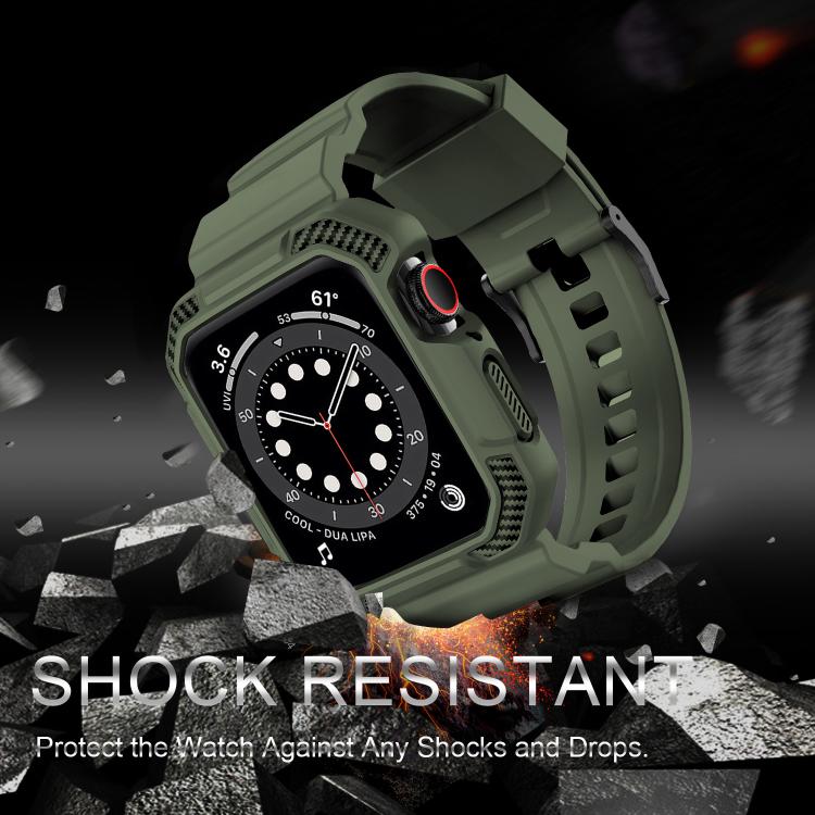 For Apple Watch 42mm / 41mm / 40mm / 38mm VIETAO Carbon Fiber Silicone Strap(Grass Green) - free shipping - PMc TechLife - Order now!