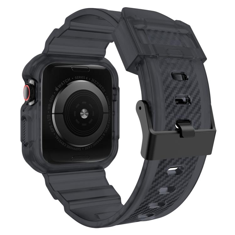 For Apple Watch 42mm / 41mm / 40mm / 38mm VIETAO Carbon Fiber Silicone Strap(Transparent Grey) - free shipping - PMc TechLife - Order now!