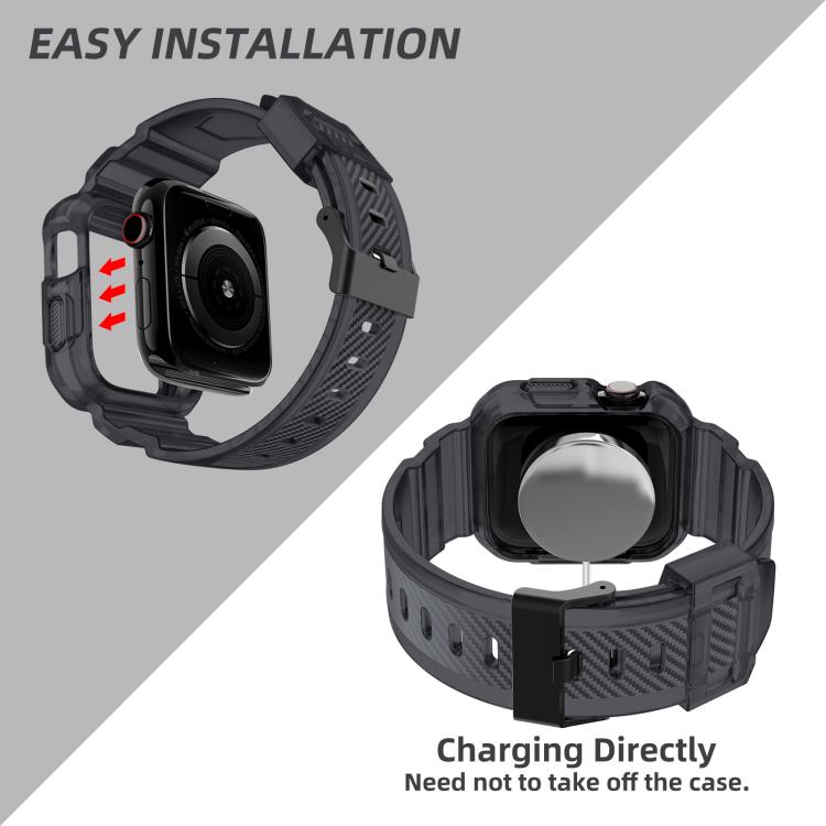 For Apple Watch Ultra 2 / 1 49mm VIETAO Carbon Fiber Silicone Strap(Transparent Grey) - free shipping - PMc TechLife - Order now!