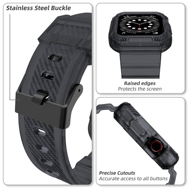 For Apple Watch Ultra 2 / 1 49mm VIETAO Carbon Fiber Silicone Strap(Transparent Grey) - free shipping - PMc TechLife - Order now!