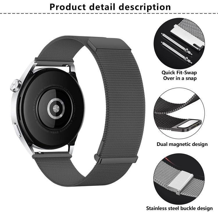 Kalebol 20mm Universal Loop Double Magnetic Buckle Milanese Strap(Rose Gold) - free shipping - PMc TechLife - Order now!
