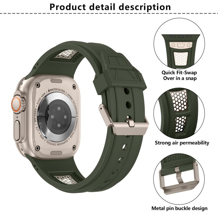 For Apple Watch 46mm / 49mm / 45mm / 44mm Kalebol Honeycomb TPU Titanium Mesh Strap(Starlight Titanium Net) - free shipping - PMC TechLife - Order now!