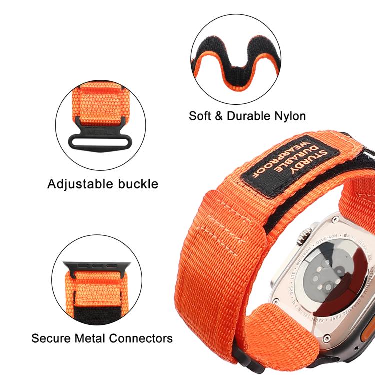 For Apple Watch 42mm / 41mm / 40mm / 38mm Kalebol Simple Two Section Nylon Strap(Orange) - Watch Bands by Kalebol | Online Shopping South Africa | PMC TechLife | Buy Now Pay Later Mobicred