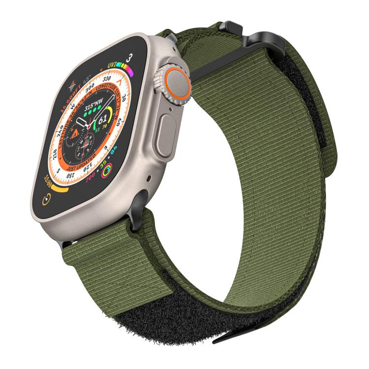 For Apple Watch 42mm / 41mm / 40mm / 38mm Kalebol Simple Two Section Nylon Strap(Army Green) - Watch Bands by Kalebol | Online Shopping South Africa | PMC TechLife | Buy Now Pay Later Mobicred