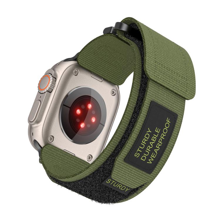 For Apple Watch 42mm / 41mm / 40mm / 38mm Kalebol Simple Two Section Nylon Strap(Army Green) - Watch Bands by Kalebol | Online Shopping South Africa | PMC TechLife | Buy Now Pay Later Mobicred