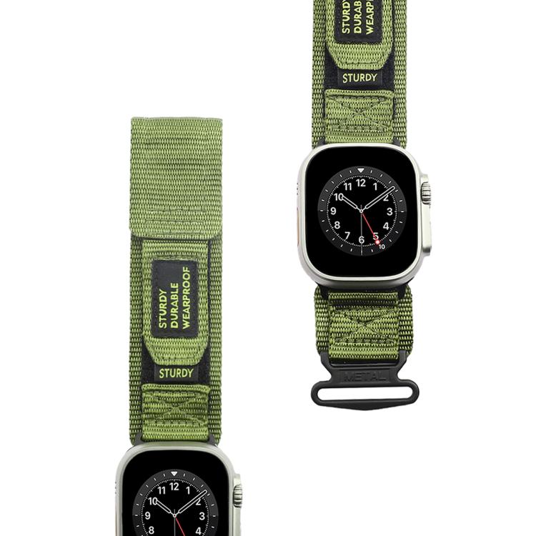 For Apple Watch 42mm / 41mm / 40mm / 38mm Kalebol Simple Two Section Nylon Strap(Army Green) - Watch Bands by Kalebol | Online Shopping South Africa | PMC TechLife | Buy Now Pay Later Mobicred