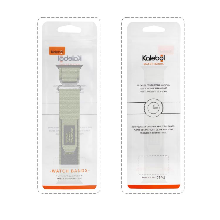For Apple Watch 42mm / 41mm / 40mm / 38mm Kalebol Simple Two Section Nylon Strap(Army Green) - Watch Bands by Kalebol | Online Shopping South Africa | PMC TechLife | Buy Now Pay Later Mobicred
