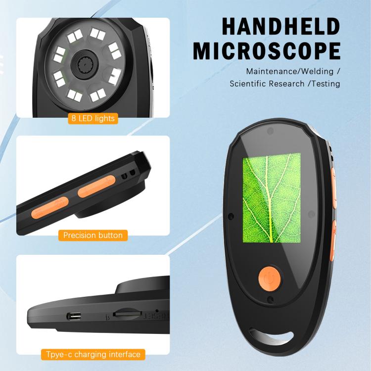 CPL-05-0011 2MP 2 inch HD Screen Handheld Digital Microscope 500X Magnification(Black) - free shipping - PMc TechLife - Order now!
