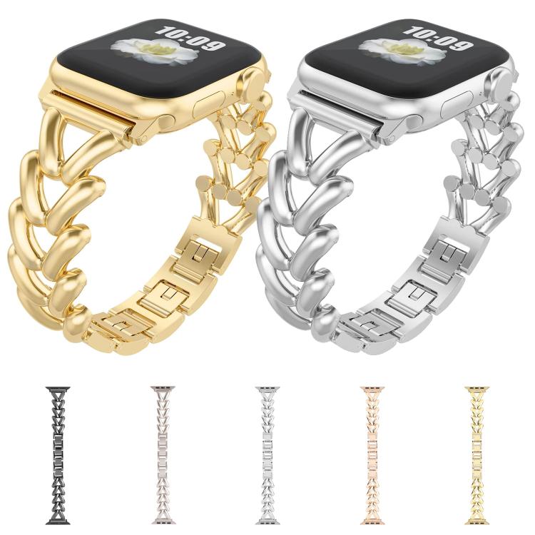 For Apple Watch 42mm / 41mm / 40mm / 38mm Kalebol V-shaped Zinc Alloy Strap(Starlight) - Watch Bands by Kalebol | Online Shopping South Africa | PMC TechLife | Buy Now Pay Later Mobicred