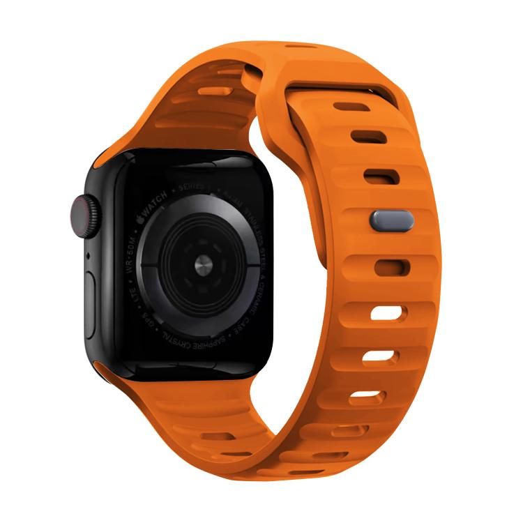 For Apple Watch 46mm / 49mm / 45mm / 44mm Kalebol Sport Silicone Strap(Dark Orange) - Watch Bands by Kalebol | Online Shopping South Africa | PMC TechLife | Buy Now Pay Later Mobicred