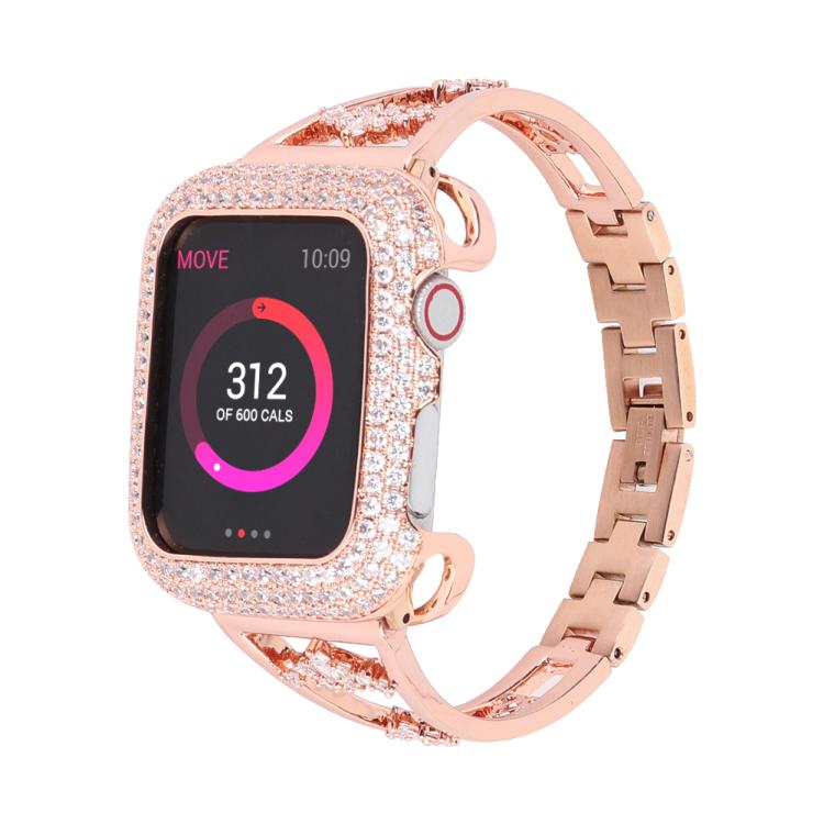 For Apple Watch 46mm / 49mm / 45mm / 44mm Kalebol Zirconia Watch Strap(Gold) - free shipping - PMC TechLife - Order now!