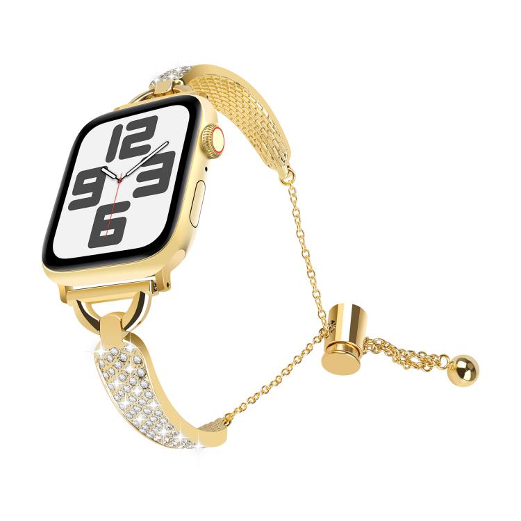 For Apple Watch 46mm / 49mm / 45mm / 44mm Kalebol Stone Curved Zinc Alloy Strap(Gold) - free shipping - PMC TechLife - Order now!