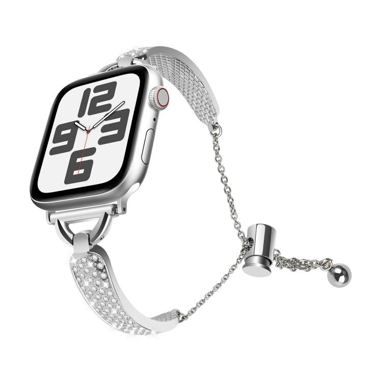 For Apple Watch 46mm / 49mm / 45mm / 44mm Kalebol Stone Curved Zinc Alloy Strap(Silver) - free shipping - PMC TechLife - Order now!