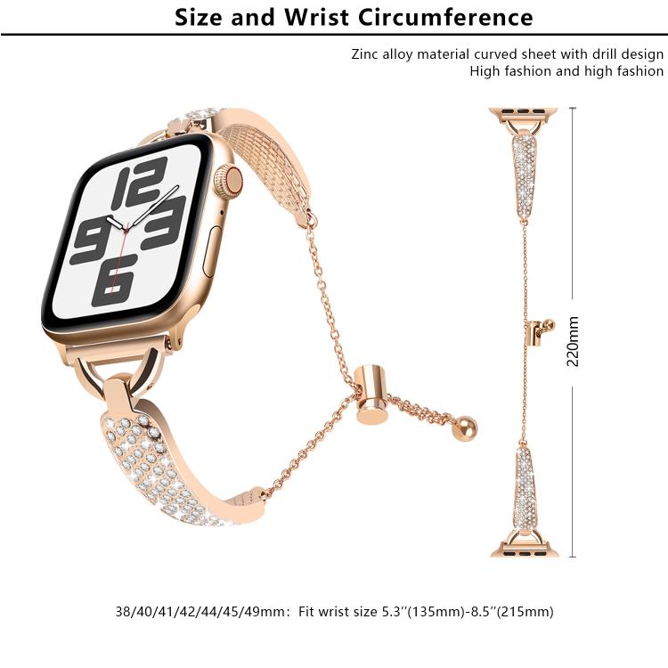 For Apple Watch 46mm / 49mm / 45mm / 44mm Kalebol Stone Curved Zinc Alloy Strap(Rose Pink) - Watch Bands by Kalebol | Online Shopping South Africa | PMC TechLife | Buy Now Pay Later Mobicred
