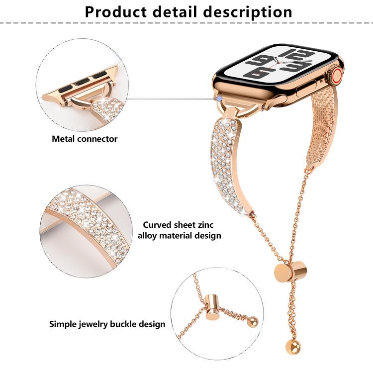 For Apple Watch 42mm / 41mm / 40mm / 38mm Kalebol Stone Curved Zinc Alloy Strap(Rose Pink) - Watch Bands by Kalebol | Online Shopping South Africa | PMC TechLife | Buy Now Pay Later Mobicred