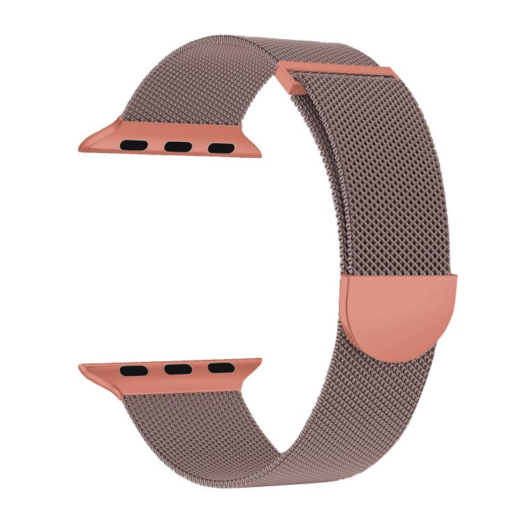 For Apple Watch 46mm / 49mm / 45mm / 44mm Kalebol Semi-round Tail Milan Stainless Steel Strap(Pink Orange) - free shipping - PMC TechLife - Order now!