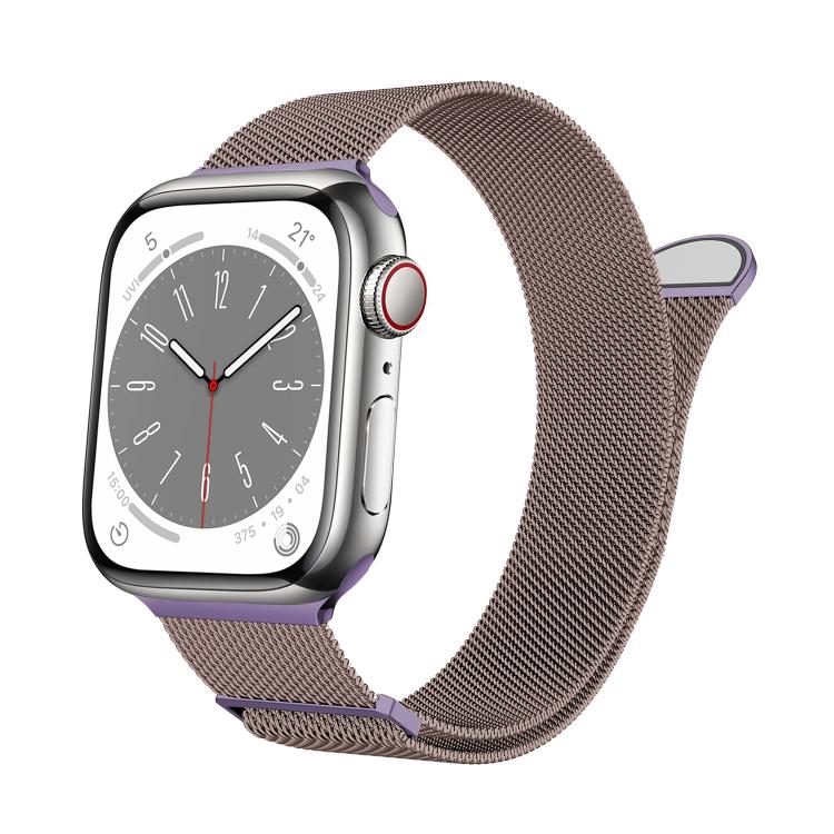 For Apple Watch 46mm / 49mm / 45mm / 44mm Kalebol Semi-round Tail Milan Stainless Steel Strap(Pink Purple) - Watch Bands by Kalebol | Online Shopping South Africa | PMC TechLife | Buy Now Pay Later Mobicred