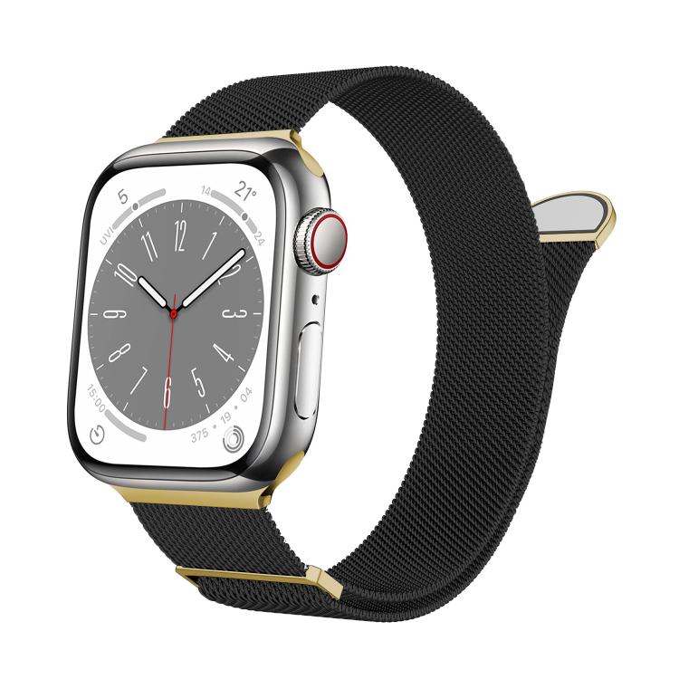 For Apple Watch 42mm / 41mm / 40mm / 38mm Kalebol Semi-round Tail Milan Stainless Steel Strap(Black Gold) - Watch Bands by Kalebol | Online Shopping South Africa | PMC TechLife | Buy Now Pay Later Mobicred
