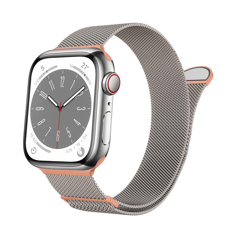 For Apple Watch 42mm / 41mm / 40mm / 38mm Kalebol Semi-round Tail Milan Stainless Steel Strap(Starlight Orange) - free shipping - PMC TechLife - Order now!