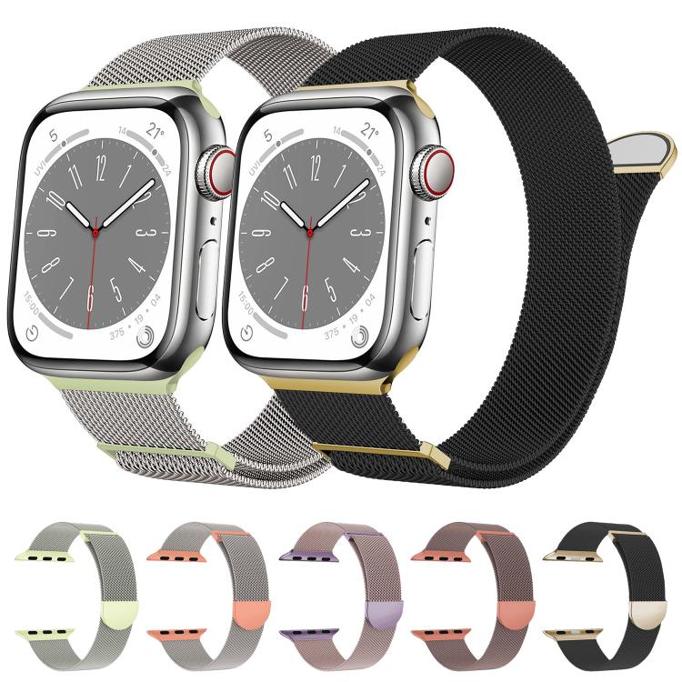 For Apple Watch 42mm / 41mm / 40mm / 38mm Kalebol Semi-round Tail Milan Stainless Steel Strap(Pink Purple) - free shipping - PMC TechLife - Order now!