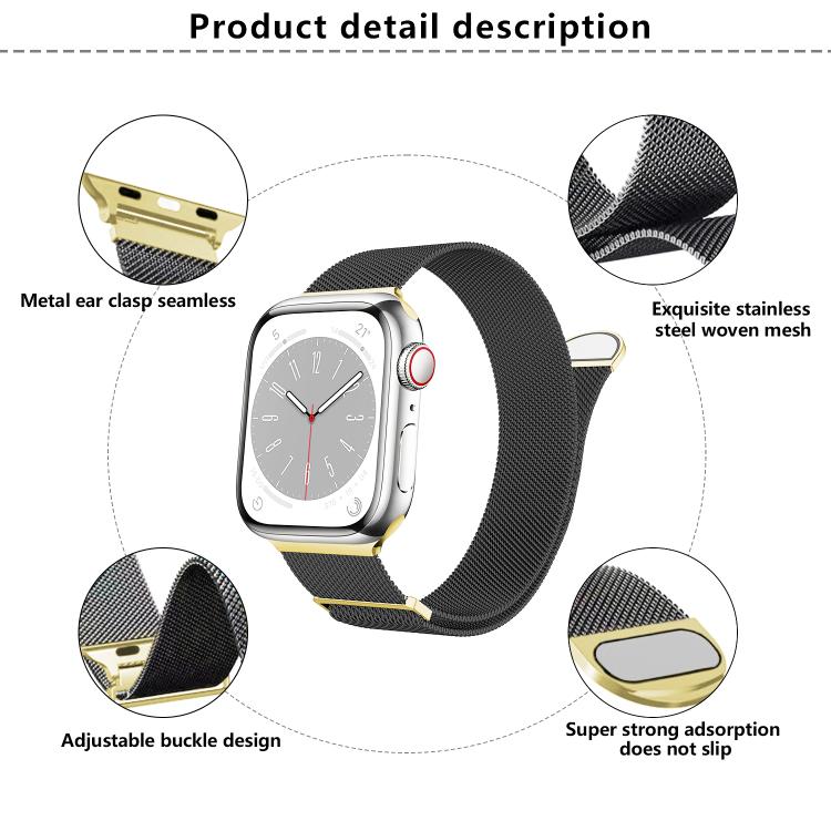 For Apple Watch 42mm / 41mm / 40mm / 38mm Kalebol Semi-round Tail Milan Stainless Steel Strap(Pink Purple) - free shipping - PMC TechLife - Order now!