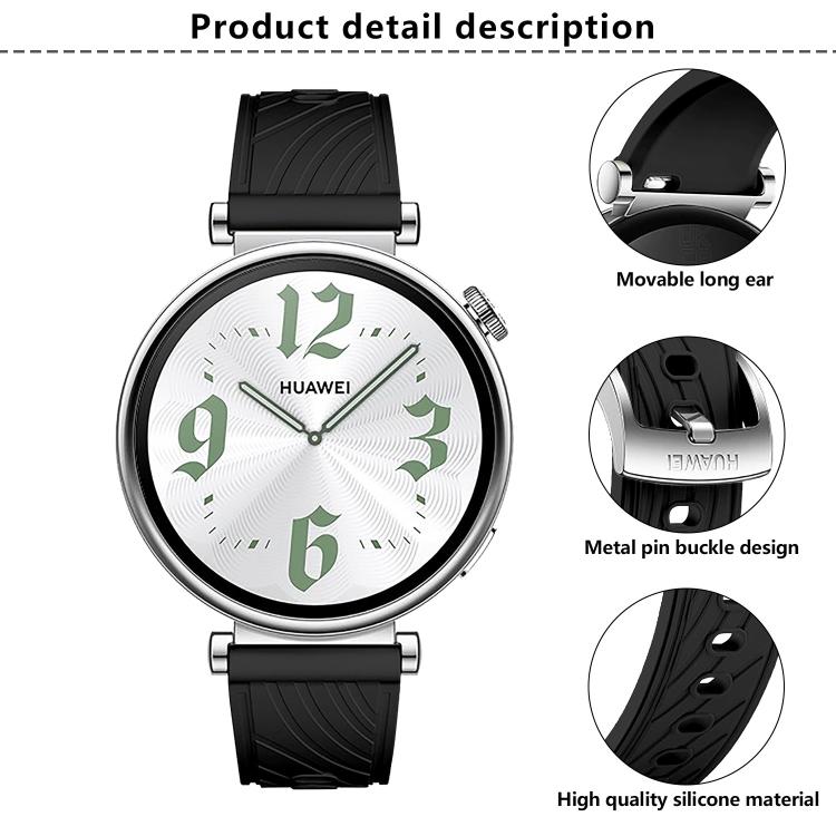 Kalebol 18mm Universal Textured Silicone Silver Buckle Strap(Black) - 18mm Bands by Kalebol | Online Shopping South Africa | PMc TechLife | Buy Now Pay Later Mobicred