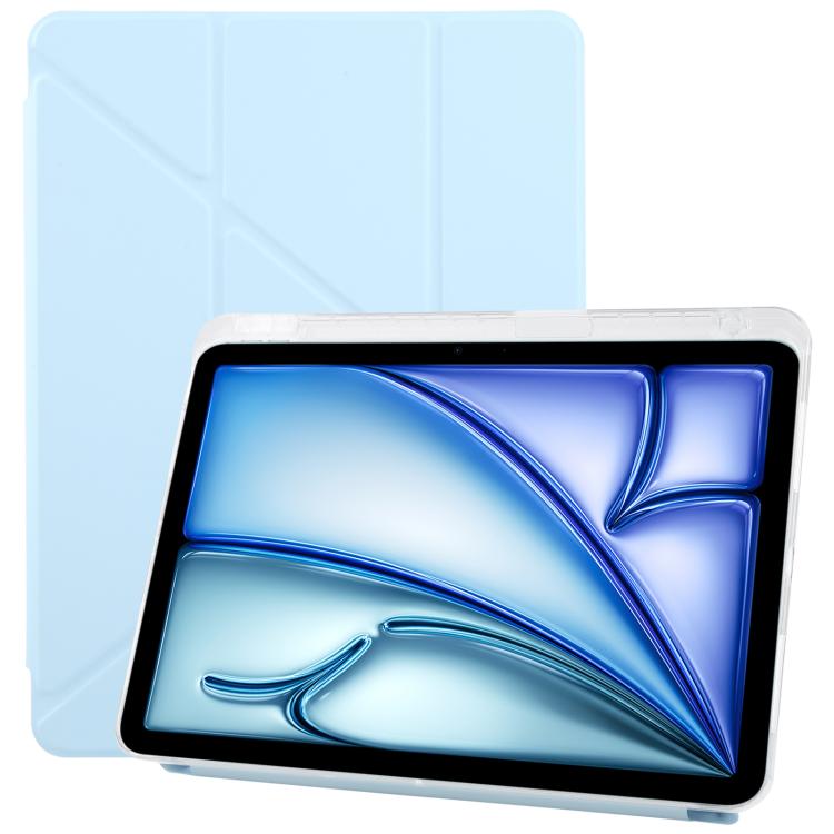 For iPad Air 13 2025 / 2024 / Pro 12.9 ZGA Genre Series Y-Fold Leather Tablet Case with Pen Slot(Blue) - free shipping - PMc TechLife - Order now!
