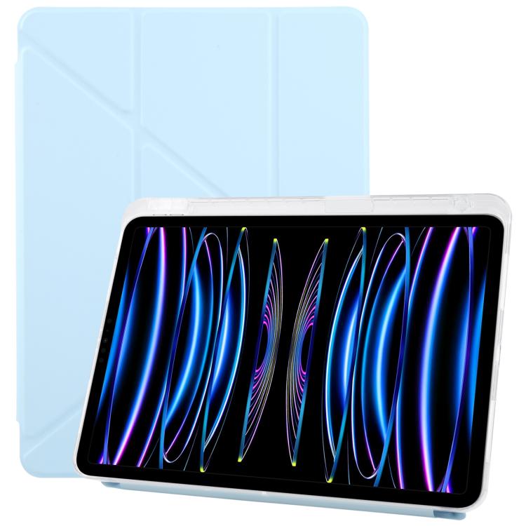 For iPad Pro 11 2022 / 2021 ZGA Genre Series Y-Fold Leather Tablet Case with Pen Slot(Blue) - free shipping - PMc TechLife - Order now!