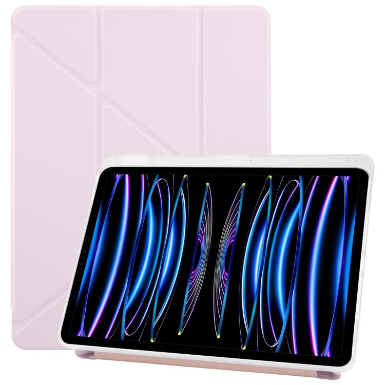 For iPad Pro 11 2022 / 2021 ZGA Genre Series Y-Fold Leather Tablet Case with Pen Slot(Pink) - free shipping - PMc TechLife - Order now!