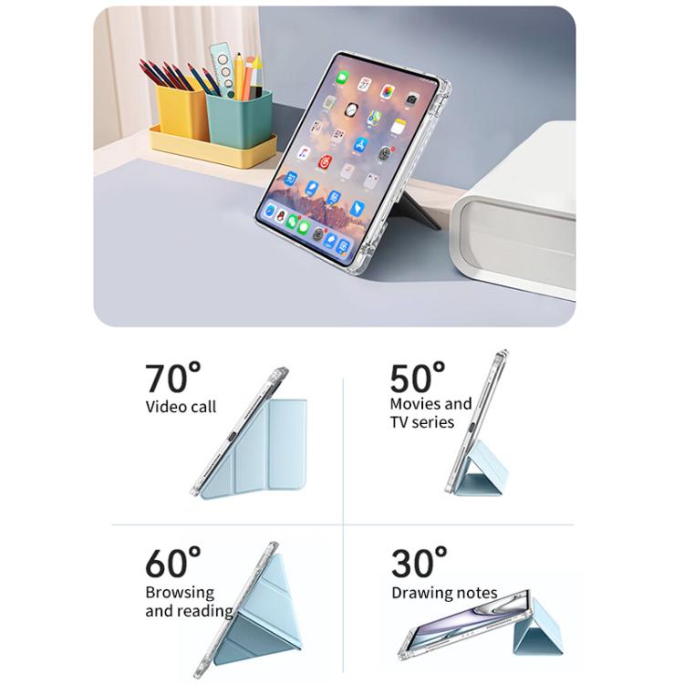 For iPad 2025 / 2022 ZGA Genre Series Y-Fold Leather Tablet Case with Pen Slot(Black) - free shipping - PMc TechLife - Order now!