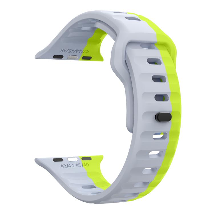 For Apple Watch 42mm / 41mm / 40mm / 38mm Kalebol Wave Reverse Buckle Two-color Silicone Strap(Wild Path Grey Green) - Watch Bands by Kalebol | Online Shopping South Africa | PMC TechLife | Buy Now Pay Later Mobicred