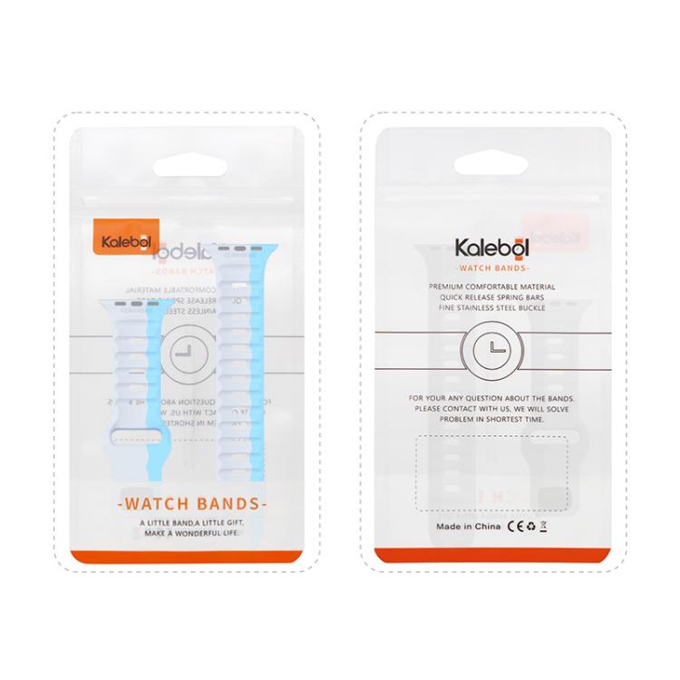 For Apple Watch 46mm / 49mm / 45mm / 44mm Kalebol Wave Reverse Buckle Two-color Silicone Strap(Wild Path Grey Blue) - Watch Bands by Kalebol | Online Shopping South Africa | PMC TechLife | Buy Now Pay Later Mobicred