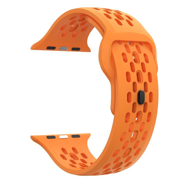 For Apple Watch 46mm / 49mm / 45mm / 44mm Kalebol Mesh Reverse Buckle Silicone Strap(Orange) - Watch Bands by Kalebol | Online Shopping South Africa | PMC TechLife | Buy Now Pay Later Mobicred