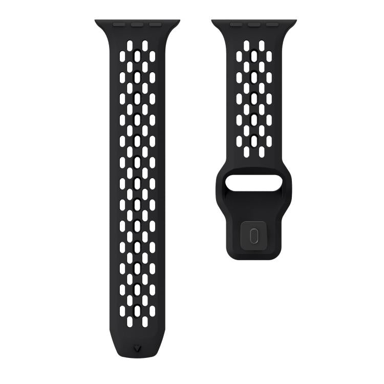 For Apple Watch 46mm / 49mm / 45mm / 44mm Kalebol Mesh Reverse Buckle Silicone Strap(Black) - Watch Bands by Kalebol | Online Shopping South Africa | PMC TechLife | Buy Now Pay Later Mobicred