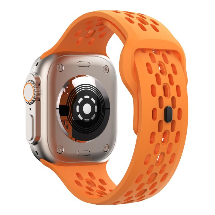 For Apple Watch 42mm / 41mm / 40mm / 38mm Kalebol Mesh Reverse Buckle Silicone Strap(Orange) - Watch Bands by Kalebol | Online Shopping South Africa | PMC TechLife | Buy Now Pay Later Mobicred