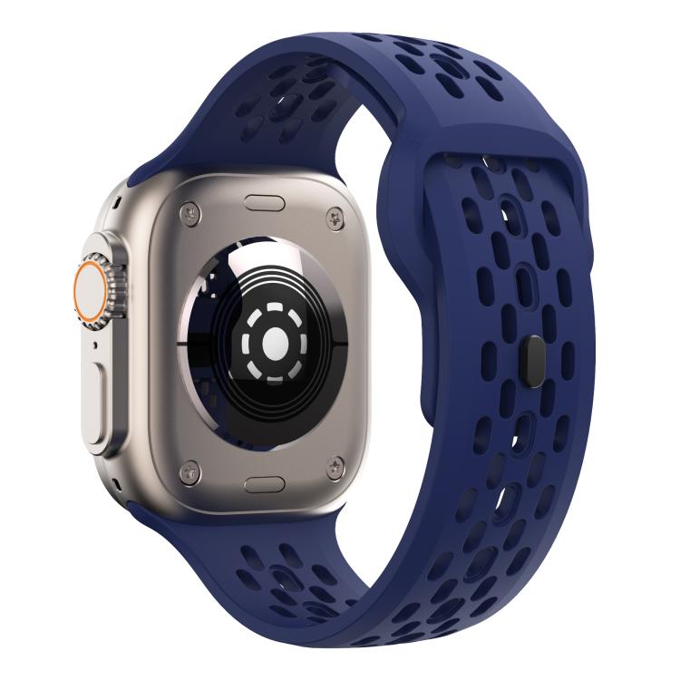 For Apple Watch 42mm / 41mm / 40mm / 38mm Kalebol Mesh Reverse Buckle Silicone Strap(Midnight Blue) - Watch Bands by Kalebol | Online Shopping South Africa | PMC TechLife | Buy Now Pay Later Mobicred