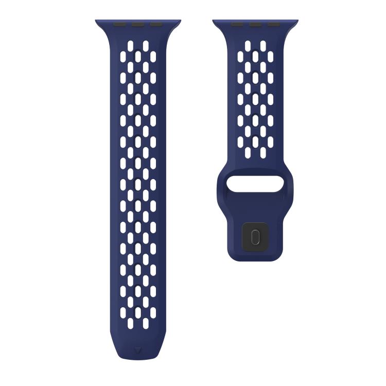 For Apple Watch 42mm / 41mm / 40mm / 38mm Kalebol Mesh Reverse Buckle Silicone Strap(Midnight Blue) - Watch Bands by Kalebol | Online Shopping South Africa | PMC TechLife | Buy Now Pay Later Mobicred