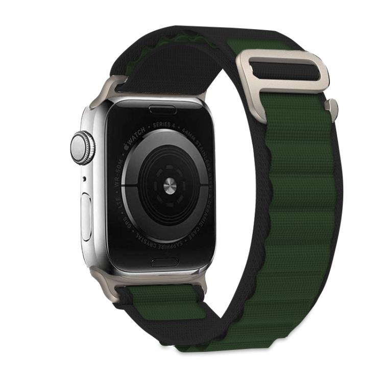 For Apple Watch 46mm / 49mm / 45mm / 44mm Kalebol Aline Nylon Loop Watch Band(Green+Black) - Watch Bands by Kalebol | Online Shopping South Africa | PMC TechLife | Buy Now Pay Later Mobicred