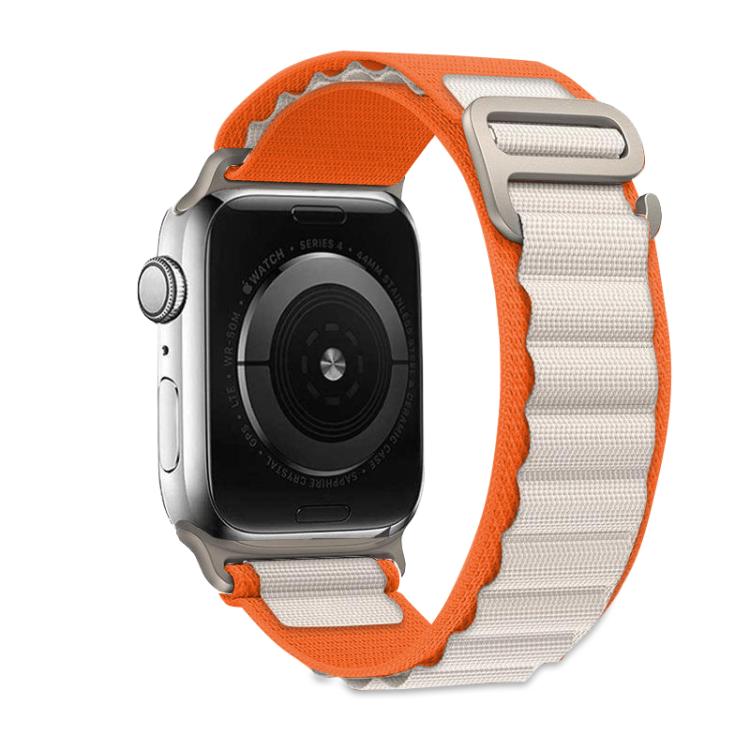 For Apple Watch 46mm / 49mm / 45mm / 44mm Kalebol Aline Nylon Loop Watch Band(Orange+White) - Watch Bands by Kalebol | Online Shopping South Africa | PMC TechLife | Buy Now Pay Later Mobicred