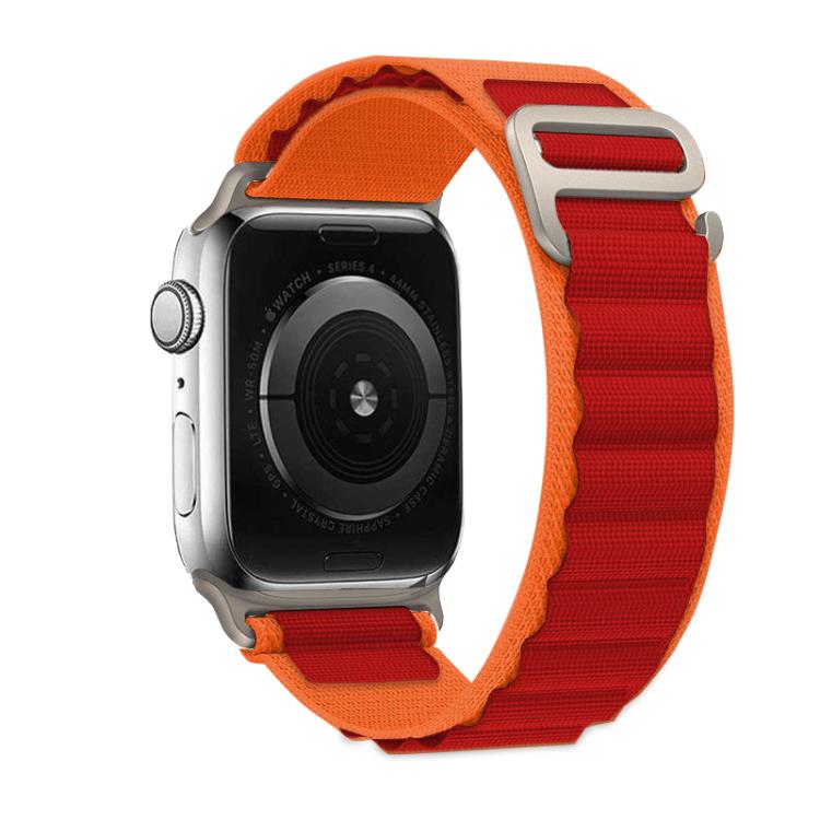 For Apple Watch 42mm / 41mm / 40mm / 38mm Kalebol Aline Nylon Loop Watch Band(Orange+Red) - Watch Bands by Kalebol | Online Shopping South Africa | PMC TechLife | Buy Now Pay Later Mobicred