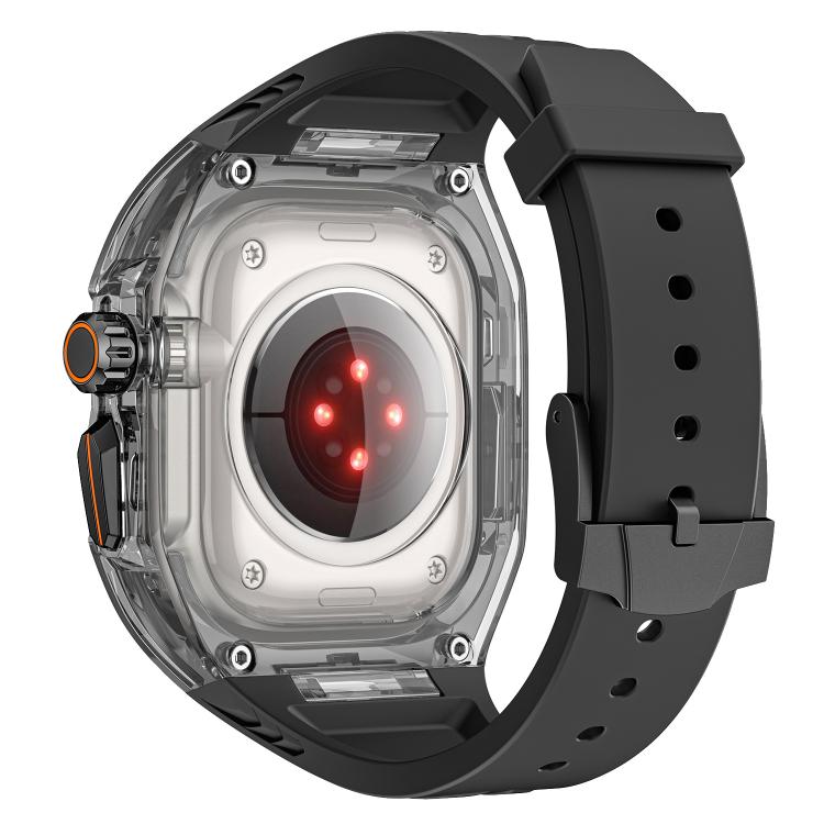 For Apple Watch 42mm / 41mm / 40mm / 38mm Kalebol Glacier Integrated Transparent Silicone Strap(Black Transparent Black) - free shipping - PMC TechLife - Order now!