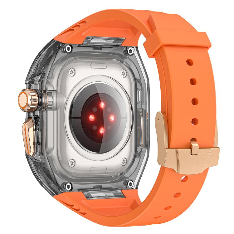 For Apple Watch Ultra 2 / 1 49mm Kalebol Glacier Integrated Transparent Silicone Strap(Orange Transparent Black) - Watch Bands by Kalebol | Online Shopping South Africa | PMC TechLife | Buy Now Pay Later Mobicred