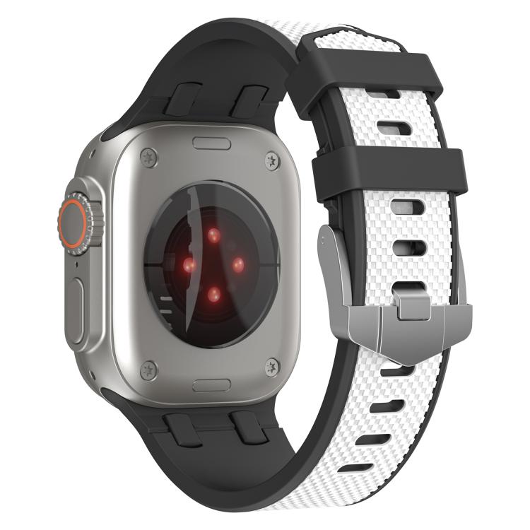 For Apple Watch 42mm / 41mm / 40mm / 38mm Kalebol Farmhouse Oak Silicone Strap(Black + White) - Watch Bands by Kalebol | Online Shopping South Africa | PMC TechLife | Buy Now Pay Later Mobicred