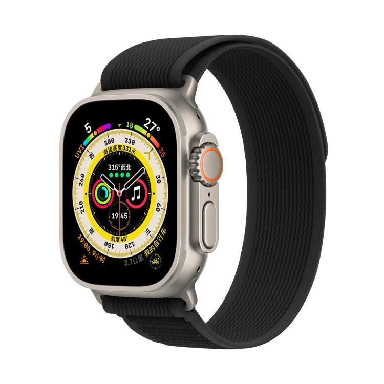 For Apple Watch 46mm / 49mm / 45mm / 44mm Kalebol Wild Track Loop Nylon Watch Band(Dark Black) - Watch Bands by Kalebol | Online Shopping South Africa | PMC TechLife | Buy Now Pay Later Mobicred