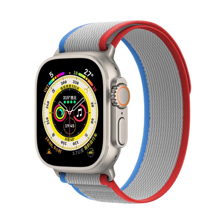 For Apple Watch 42mm / 41mm / 40mm / 38mm Kalebol Wild Track Loop Nylon Watch Band(Red+Grey) - Watch Bands by Kalebol | Online Shopping South Africa | PMC TechLife | Buy Now Pay Later Mobicred