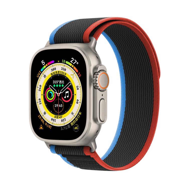 For Apple Watch 42mm / 41mm / 40mm / 38mm Kalebol Wild Track Loop Nylon Watch Band(Blue+Black) - Watch Bands by Kalebol | Online Shopping South Africa | PMC TechLife | Buy Now Pay Later Mobicred