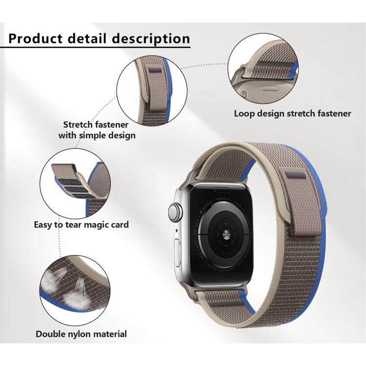 For Apple Watch 42mm / 41mm / 40mm / 38mm Kalebol Wild Track Loop Nylon Watch Band(Yellow+Grey) - Watch Bands by Kalebol | Online Shopping South Africa | PMC TechLife | Buy Now Pay Later Mobicred